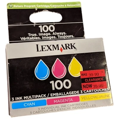 Lexmark 100 Tri Color Cyan Magenta Yellow Cartridge for Inkjet Printers - Image 1 of 4