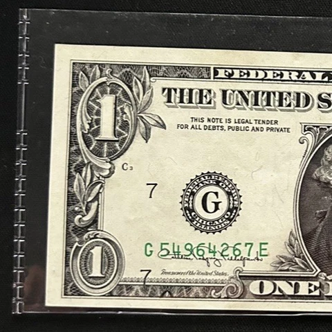 1988 $1 Error Note.Major Misalignment Overprint. Shifted Seals, & Serial Number Cover