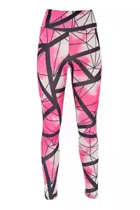 Pink Mixed Printed High Waist Lycra Yoga Women's Leggings (X-Large) - Picture 1 of 5