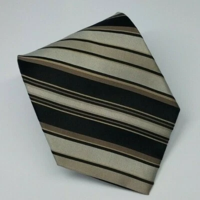 Corbata de seda Paul Dione gris rayas negras hombre 57 x 4 Foto 1 de 4
