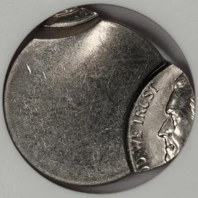 ANACS MS65 Double Off Center Saddle Struck Jefferson Nickel Mint Error - Image 1 of 4