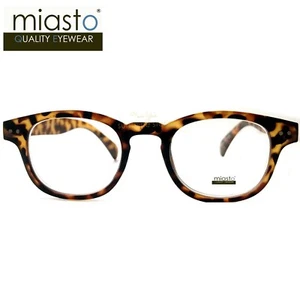 MIASTO "CIAO" PREPPY ROUND/SQUARISH KEYHOLE RUBBER READING GLASSES+1.50 TORTOISE - Picture 1 of 3