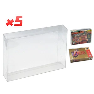 5x SUPER NINTENDO SNES CIB - CLEAR PLASTIC PROTECTIVE BOX PROTECTOR SLEEVE CASE - Picture 1 of 5