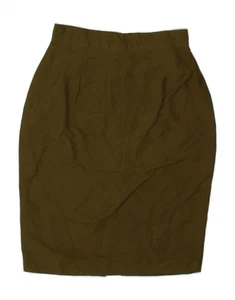 BENETTON Womens Pencil Skirt IT 42 Medium W28 Khaki Linen AW04 - Picture 1 of 3
