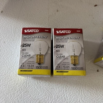Satco S3630 25W 120V S11 E17 Intermediate Base Light Bulb Clear - 2 Pack - Image 1 of 4