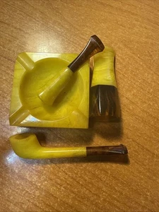VINTAGE BAKELITE CATALIN ASHTRAY CIGAR HOLDER PRAHA CZECHOSLOVAKIA ! (ММ)MG - Picture 1 of 7
