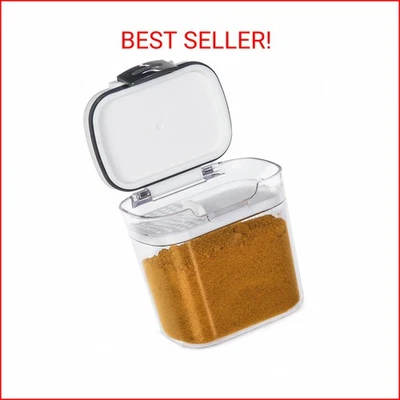 ProKeeper Mini contenedor de almacenamiento de especias y hierbas de 1,5 tazas - hermético, plástico transparente Foto 1 de 2