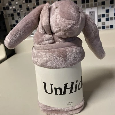 UNHIDE Lil' Marsh Lovey Baby Blanket ROSY BUNNY 20" x 20" NEW In Package - Image 1 of 4