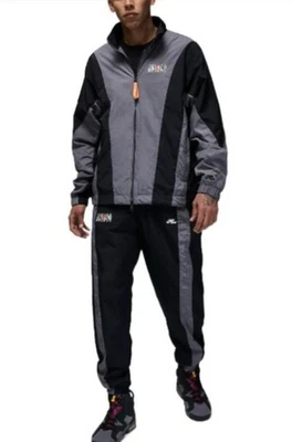 Conjunto de terno de pista Nike Air Jordan masculino (preto e cinza) - Pequeno - Imagem 1 de 4