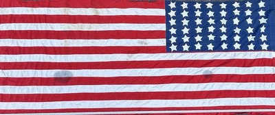 GRAND DRAPEAU US 48 ÉTOILES 230 X 95 cm LIBÉRATION USA GI US AMÉRICAIN WWII WW2 - Photo 1/4