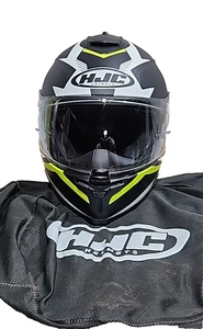 HJC C70 Troky Motorcycle Helmet Black/Hi-Viz/White Med - Picture 1 of 11