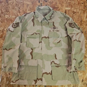 US Air Force Jacket Desert Camouflage Combat Coat Large Long Patches - Picture 1 of 20