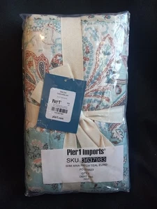Brandneu / Pier1 Imports / Sham, King / 26" x 20" / Aria Patch türkis Euro - Bild 1 von 5
