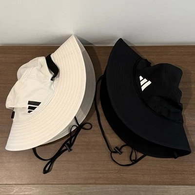 Adidas Victory Unisex Black/Cream Bucket Hat UPF 50+ One Size Choose Color NEW - Image 1 of 3