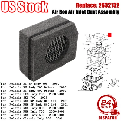 For Polaris 2632132 Air Inlet Duct Assembly 2000-2002 XC RMK Indy 600 700 800 US Foto 1 de 4
