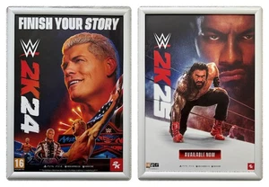 WWE 2K 24 25 RARE PS5 XBOX SERIES X 42cm x 59cm Promotional Poster Set - Picture 1 of 3