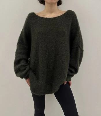 Suéter Americano Vintage Tejido Gran Tamaño Peso Ligero Mezcla Lana Alpaca Talla M/L Foto 1 de 4