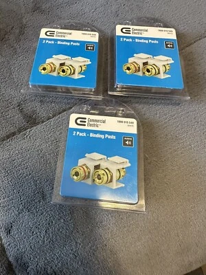 Three Commercial Electric TECH Gold Plated 2 Pack Binding Posts (3 Two Packs)!!! - Image 1 of 2
