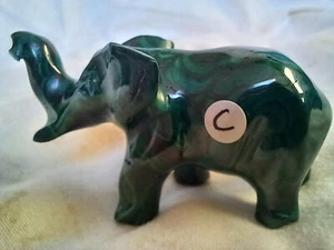 Malachit,  Elefant,Tier, Skulptur, 70 mm, NrC - Bild 1 von 7