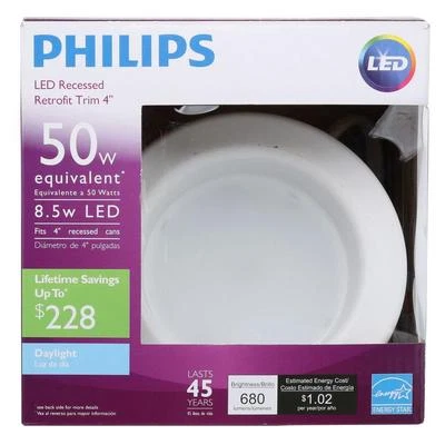 Philips 50W Daylight 4 in. Retrofit Trim Recessed Downlight Dimmable - PACK 4 - Image 1 of 4