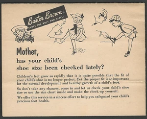 BUSTER BROWN Childrens Shoe Sizer and Record RUBY’S SHOES Elmhurst Illinois 1952 - Picture 1 of 4