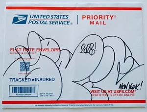 SONIC BAD markers on USPS envelope straight/back 31x24cm SEEN/FUTURA/COPE2/QUIK/IZ - Picture 1 of 6