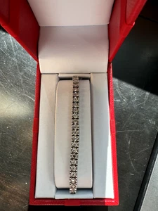 Macy's Sterling Silver Diamond Tennis Bracelet - Picture 1 of 5