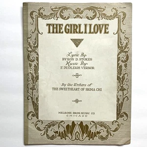 1929 • The Girl I Love • Partituras • Stokes / Vernor • Raro - Imagen 1 de 1