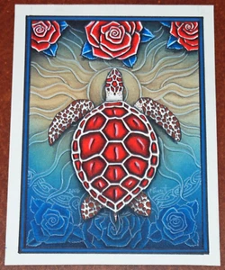 Michael Everett Red Sea Turtle 2007 Original Grateful Dead Poster Print Art - Picture 1 of 4