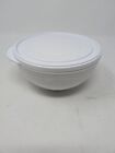 Pampered Chef Food Storage Container Bowl w/ Lid - White, 3 Cup Volume