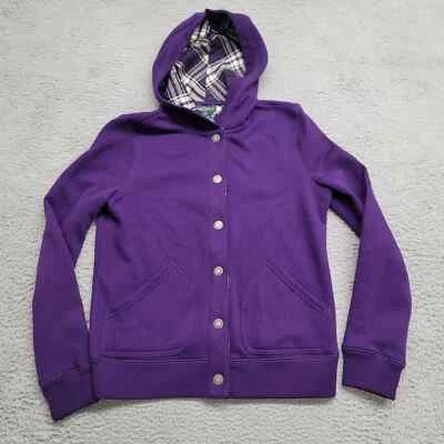 Chaqueta Lauren Ralph Lauren para mujer pequeña púrpura con capucha a presión chaqueta púrpura a cuadros Foto 1 de 4
