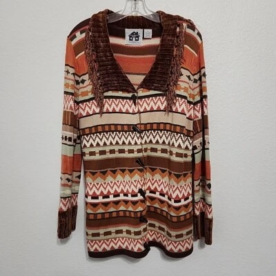 Cárdigan Suéter Storybook Knits M Desert Wrap Flecos del Suroeste Country Foto 1 de 4