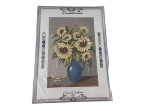 Krif Vase With Sunflowers Needlepoint Canvas Needleart Mania 8.5” By 13” - Picture 1 of 7
