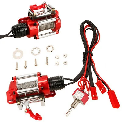 Electric Metal CNC Winch Set for Traxxas Axial D90 SCX10 II 1/10 RC Car Crawler - Image 1 of 4