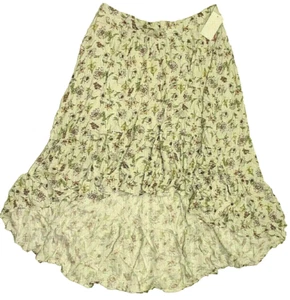 New Xhilaration XXL Hi-low lined long cream & floral knit elastic waist Skirt - Picture 1 of 3