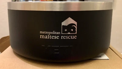 YETI 4 Boomer Perro Cuenco, Negro, Logo/Lap it Up Pup, NUEVO, 100% a MMR Caridad Foto 1 de 4