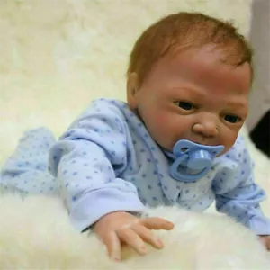 22" Handmade Reborn Newborn Baby Boy Doll Silicone Vinyl Lifelike Doll Kids Gift - Picture 1 of 7