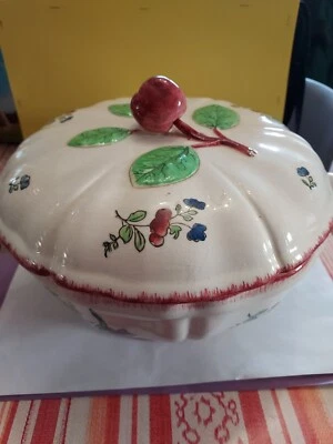 Soupière En Faïence De Gien "Lorraine" - Photo 1/4