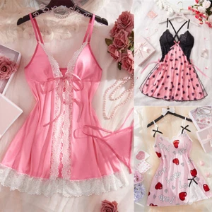 Women's Sexy Lingerie Lace Sheer V Neck Babydoll Sleepwear Chemise Nightwear US - Picture 1 of 21