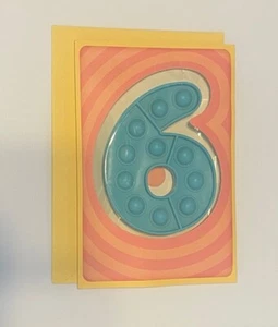 Hallmark Birthday Card ~ Sixth Birthday Featuring #6 Popping Fidget Toy ~ Kids - Picture 1 of 5