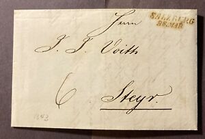 Austria Stampless cover from 1843 (2) with content addressed to city of Steyr