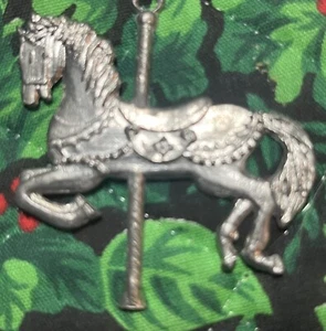 Reed 1992 Pewter Carousel Horse Ornament - Picture 1 of 2