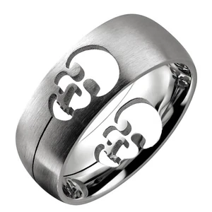 Anillo de calavera cortado de acero inoxidable ajuste cómodo - Imagen 1 de 4