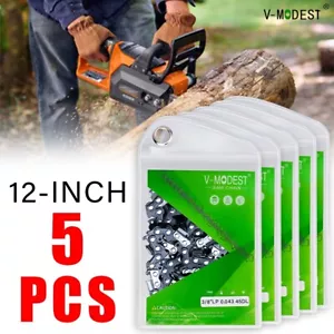 5PCS Replace 12" RIDGID Chainsaw Saw Chain Blade R01101 3/8" LP .043 Gauge 45DL - Picture 1 of 10