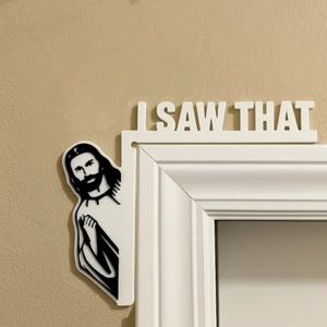 3D gedruckte Tür Ecke Jesus ich sah das - Bild 1 von 2