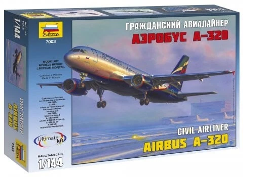 Zvezda 7003 - 1/144 Airbus A-320 Aereo Di Linea - Nuovo - Immagine 1 di 1