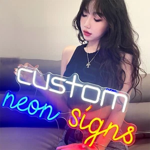 Personalized Neon Sign Custom Name Logo Signs Acrylic Wall Decor LED Night Light - Picture 1 of 11