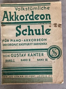 Volkstümliche Schule Gustav Kanter 1 Knopfgriff-Harmonika Akkordeon Noten - Bild 1 von 2