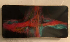 SEETUSEE Glassware by Mayfair Art Glas Leder Tablett M71 schwarz rot grün Canada - Bild 1 von 4