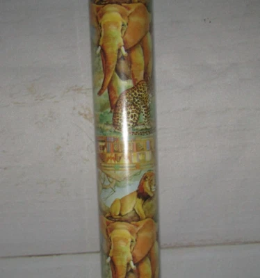 Serengeti Roll Animal Safari Gift Wrap Paper Roll 40 Sq. Ft. Vintage Made in US - Image 1 of 4